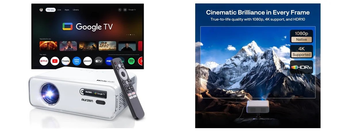 Aurzen EAZZE D1G 4K Supported Google TV images
