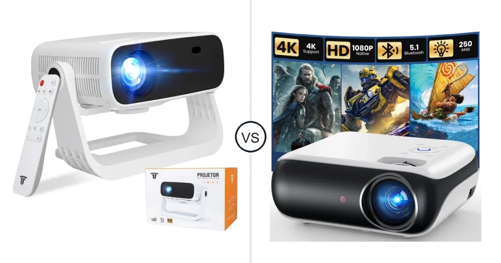 Comparison of Wielio 2026 and HAPPRUN Native 1080P Outdoor Smart Projector-Standard